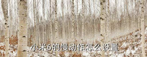  小米6的慢动作怎么设置
