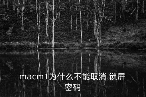  macm1为什么不能取消 锁屏 密码