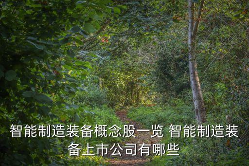 高科技智能制造企业有哪些，智能制造产业都有哪些