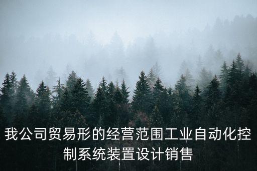我公司贸易形的经营范围工业自动化控制系统装置设计销售