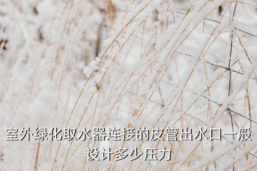 室外绿化取水器连接的皮管出水口一般设计多少压力