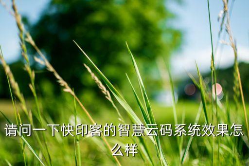 智慧云码微营销系统，快印客的智慧云码系统是什么