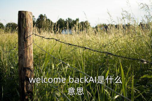 welcome backai是什么意思
