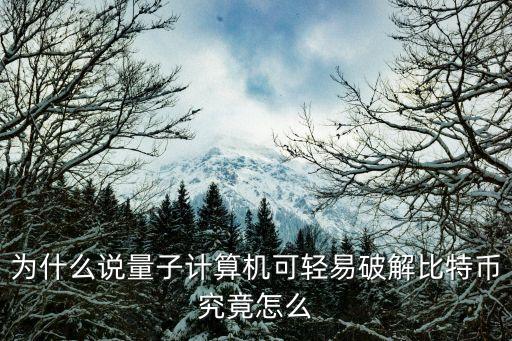 为什么说量子计算机可轻易破解比特币究竟怎么