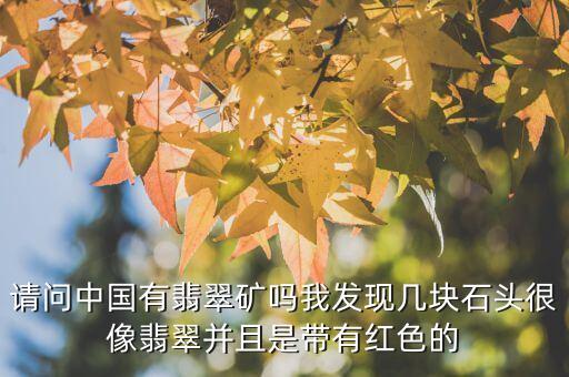 请问中国有翡翠矿吗我发现几块石头很像翡翠并且是带有红色的
