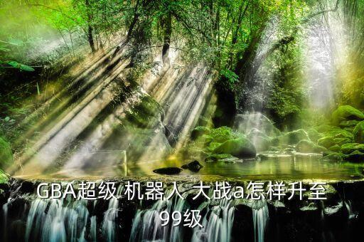 gba超级 机器人 大战a怎样升至99级