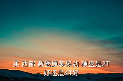 买 西部 数据原装移动 硬盘是2t好还是4t好
