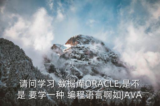 请问学习 数据库oracle,是不是 要学一种 编程语言啊如java