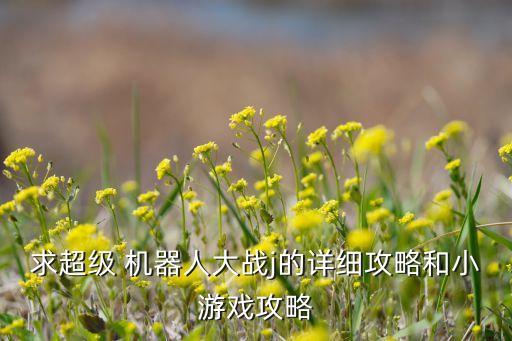 求超级 机器人大战j的详细攻略和小游戏攻略