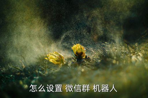 怎么设置 微信群 机器人
