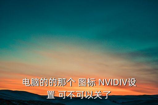 电脑的的那个 图标 nvidiv设置 可不可以关了