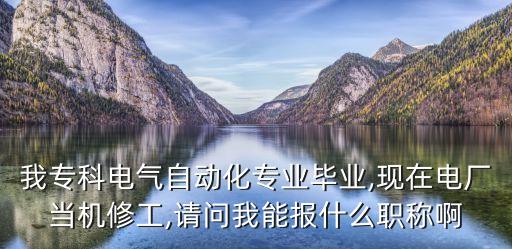 我专科电气自动化专业毕业,现在电厂当机修工,请问我能报什么职称啊