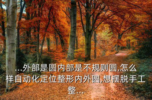 ...外部是圆内部是不规则圆,怎么样自动化定位整形内外圆,想摆脱手工整...