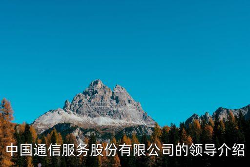 中国通信服务股份有限公司的领导介绍