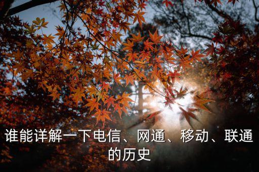 谁能详解一下电信、网通、移动、联通的历史