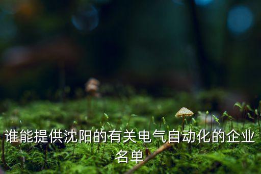 谁能提供沈阳的有关电气自动化的企业名单