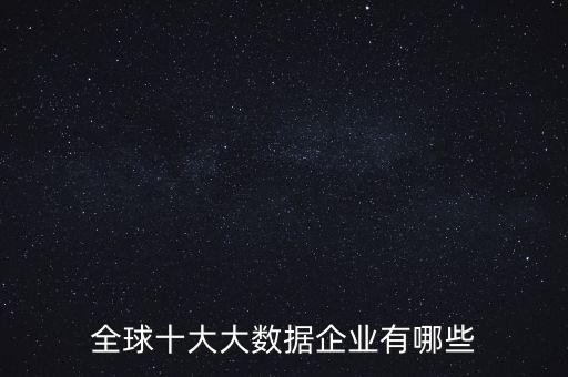全球十大大数据企业有哪些
