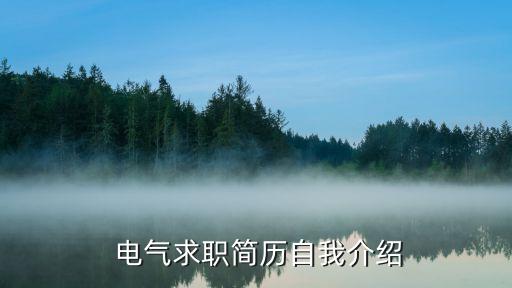  电气求职简历自我介绍