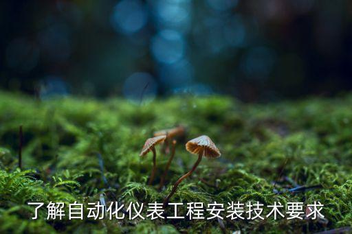 了解自动化仪表工程安装技术要求