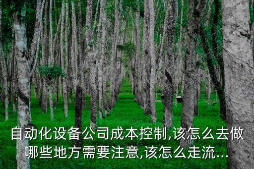 如何实现公司的自动化控制,自动化设备公司成本控制