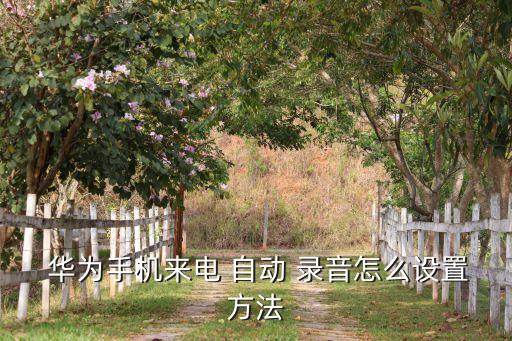  华为手机来电 自动 录音怎么设置方法