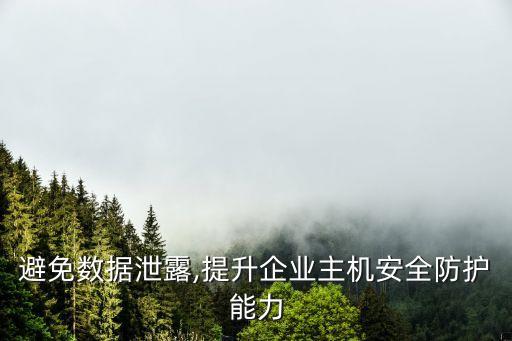 避免数据泄露,提升企业主机安全防护能力