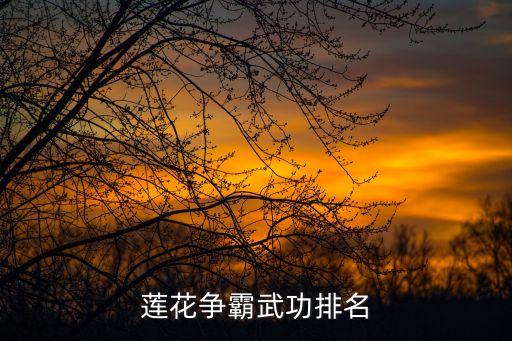 莲花争霸武功排名